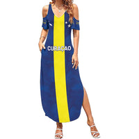 Custom Curacao Football Summer Maxi Dress Go Champions Flag Style - Wonder Print Shop