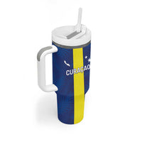Custom Curacao Football Tumbler With Handle Go Champions Flag Style - Wonder Print Shop