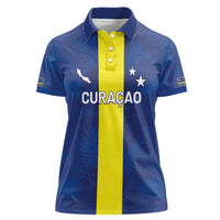 Custom Curacao Football Women Polo Shirt Go Champions Flag Style - Wonder Print Shop