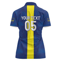 Custom Curacao Football Women Polo Shirt Go Champions Flag Style - Wonder Print Shop