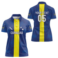 Custom Curacao Football Women Polo Shirt Go Champions Flag Style - Wonder Print Shop