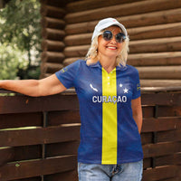Custom Curacao Football Women Polo Shirt Go Champions Flag Style - Wonder Print Shop