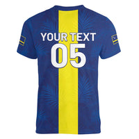 Custom Curacao Football Women V-Neck T-Shirt Go Champions Flag Style - Wonder Print Shop