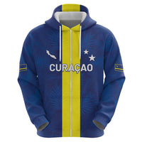 Custom Curacao Football Zip Hoodie Go Champions Flag Style - Wonder Print Shop