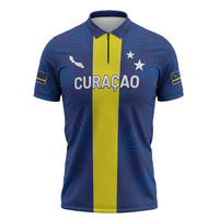 Custom Curacao Football Zipper Polo Shirt Go Champions Flag Style - Wonder Print Shop
