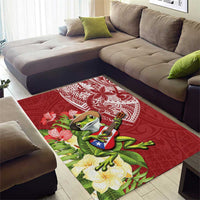 Puerto Rico Coqui Frog Area Rug Tropical Flowers Polynesian Style - Wonder Print Shop