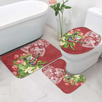 Puerto Rico Coqui Frog Bathroom Set Tropical Flowers Polynesian Style - Wonder Print Shop