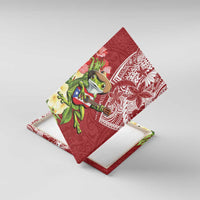 Puerto Rico Coqui Frog Canvas Wall Art Tropical Flowers Polynesian Style - Wonder Print Shop
