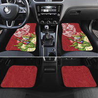 Puerto Rico Coqui Frog Car Mats Tropical Flowers Polynesian Style - Wonder Print Shop