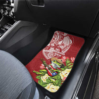 Puerto Rico Coqui Frog Car Mats Tropical Flowers Polynesian Style - Wonder Print Shop