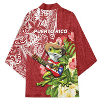 Puerto Rico Coqui Frog Kimono Tropical Flowers Polynesian Style - Wonder Print Shop