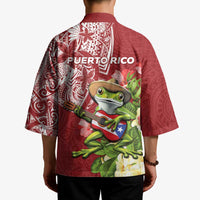 Puerto Rico Coqui Frog Kimono Tropical Flowers Polynesian Style - Wonder Print Shop