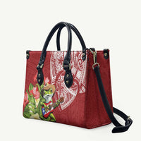 Puerto Rico Coqui Frog Leather Bag Tropical Flowers Polynesian Style - Wonder Print Shop
