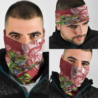 Puerto Rico Coqui Frog Neck Gaiter Tropical Flowers Polynesian Style - Wonder Print Shop
