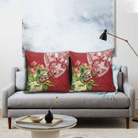 Puerto Rico Coqui Frog Pillow Cover Tropical Flowers Polynesian Style - Wonder Print Shop