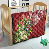 Puerto Rico Coqui Frog Quilt Tropical Flowers Polynesian Style - Wonder Print Shop