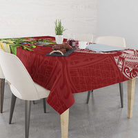 Puerto Rico Coqui Frog Tablecloth Tropical Flowers Polynesian Style - Wonder Print Shop