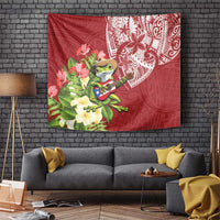 Puerto Rico Coqui Frog Tapestry Tropical Flowers Polynesian Style - Wonder Print Shop