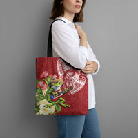 Puerto Rico Coqui Frog Tote Bag Tropical Flowers Polynesian Style - Wonder Print Shop