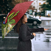 Puerto Rico Coqui Frog Umbrella Tropical Flowers Polynesian Style - Wonder Print Shop