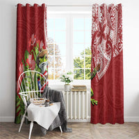 Puerto Rico Coqui Frog Window Curtain Tropical Flowers Polynesian Style - Wonder Print Shop