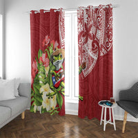 Puerto Rico Coqui Frog Window Curtain Tropical Flowers Polynesian Style - Wonder Print Shop