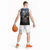 American Indian Legendary Motorcycle Basketball Jersey Native American Retro Rider - Wonder Print Shop