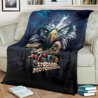 American Indian Legendary Motorcycle Blanket Native American Retro Rider - Wonder Print Shop