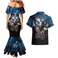 American Indian Legendary Motorcycle Couples Matching Mermaid Dress and Hawaiian Shirt Native American Retro Rider - Wonder Print Shop