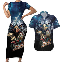American Indian Legendary Motorcycle Couples Matching Short Sleeve Bodycon Dress and Hawaiian Shirt Native American Retro Rider - Wonder Print Shop