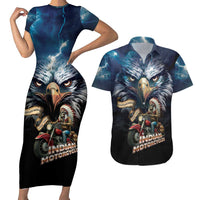 American Indian Legendary Motorcycle Couples Matching Short Sleeve Bodycon Dress and Hawaiian Shirt Native American Retro Rider - Wonder Print Shop
