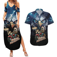 American Indian Legendary Motorcycle Couples Matching Summer Maxi Dress and Hawaiian Shirt Native American Retro Rider - Wonder Print Shop