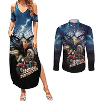 American Indian Legendary Motorcycle Couples Matching Summer Maxi Dress and Long Sleeve Button Shirt Native American Retro Rider - Wonder Print Shop