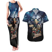 American Indian Legendary Motorcycle Couples Matching Tank Maxi Dress and Hawaiian Shirt Native American Retro Rider - Wonder Print Shop