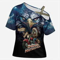 American Indian Legendary Motorcycle Cross Shoulder Shirt Native American Retro Rider - Wonder Print Shop