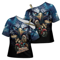 American Indian Legendary Motorcycle Cross Shoulder Shirt Native American Retro Rider - Wonder Print Shop