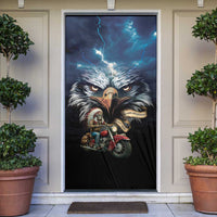 American Indian Legendary Motorcycle Door Cover Native American Retro Rider - Wonder Print Shop