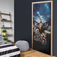 American Indian Legendary Motorcycle Door Cover Native American Retro Rider - Wonder Print Shop