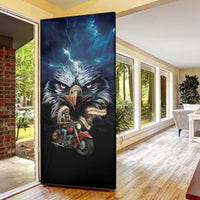 American Indian Legendary Motorcycle Door Cover Native American Retro Rider - Wonder Print Shop