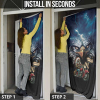 American Indian Legendary Motorcycle Door Cover Native American Retro Rider - Wonder Print Shop