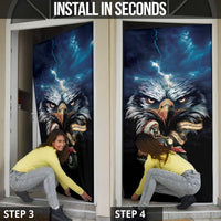 American Indian Legendary Motorcycle Door Cover Native American Retro Rider - Wonder Print Shop