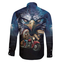 American Indian Legendary Motorcycle Family Matching Long Sleeve Bodycon Dress and Hawaiian Shirt Native American Retro Rider - Wonder Print Shop