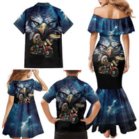 American Indian Legendary Motorcycle Family Matching Mermaid Dress and Hawaiian Shirt Native American Retro Rider - Wonder Print Shop