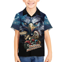 American Indian Legendary Motorcycle Family Matching Off The Shoulder Long Sleeve Dress and Hawaiian Shirt Native American Retro Rider - Wonder Print Shop
