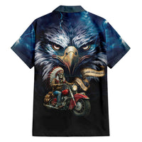 American Indian Legendary Motorcycle Family Matching Off Shoulder Short Dress and Hawaiian Shirt Native American Retro Rider - Wonder Print Shop