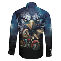 American Indian Legendary Motorcycle Family Matching Off Shoulder Short Dress and Hawaiian Shirt Native American Retro Rider - Wonder Print Shop