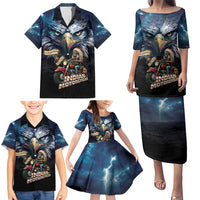 American Indian Legendary Motorcycle Family Matching Puletasi and Hawaiian Shirt Native American Retro Rider - Wonder Print Shop