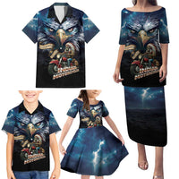 American Indian Legendary Motorcycle Family Matching Puletasi and Hawaiian Shirt Native American Retro Rider - Wonder Print Shop