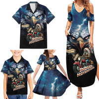 American Indian Legendary Motorcycle Family Matching Summer Maxi Dress and Hawaiian Shirt Native American Retro Rider - Wonder Print Shop