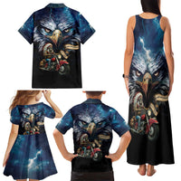 American Indian Legendary Motorcycle Family Matching Tank Maxi Dress and Hawaiian Shirt Native American Retro Rider - Wonder Print Shop